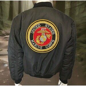 ROTHCO UltraForce Flyer's Jacket US Marine Corps Reversible Men’s S Black/Orange